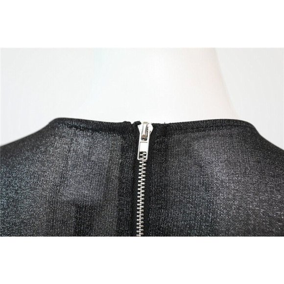 Womens Glitter Shirring Detailed Slit Cutout Maxi Dress Club Party Black Dress - Picture 8 of 11